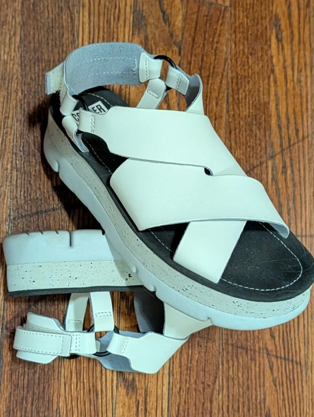 Camper Oruga Up White Chunky Strappy Platform Sandals